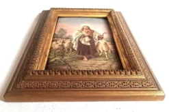 Peinture Huile sur bois Le Christ Bon Berger Fin 19e