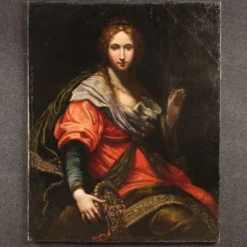 Peinture italienne ancienne du XVIIe siècle, allégorie de la magnificence.