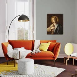 Peinture italienne antique d'un saint du XVIIIe siècle