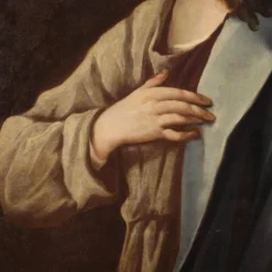 Peinture italienne antique d'un saint du XVIIIe siècle