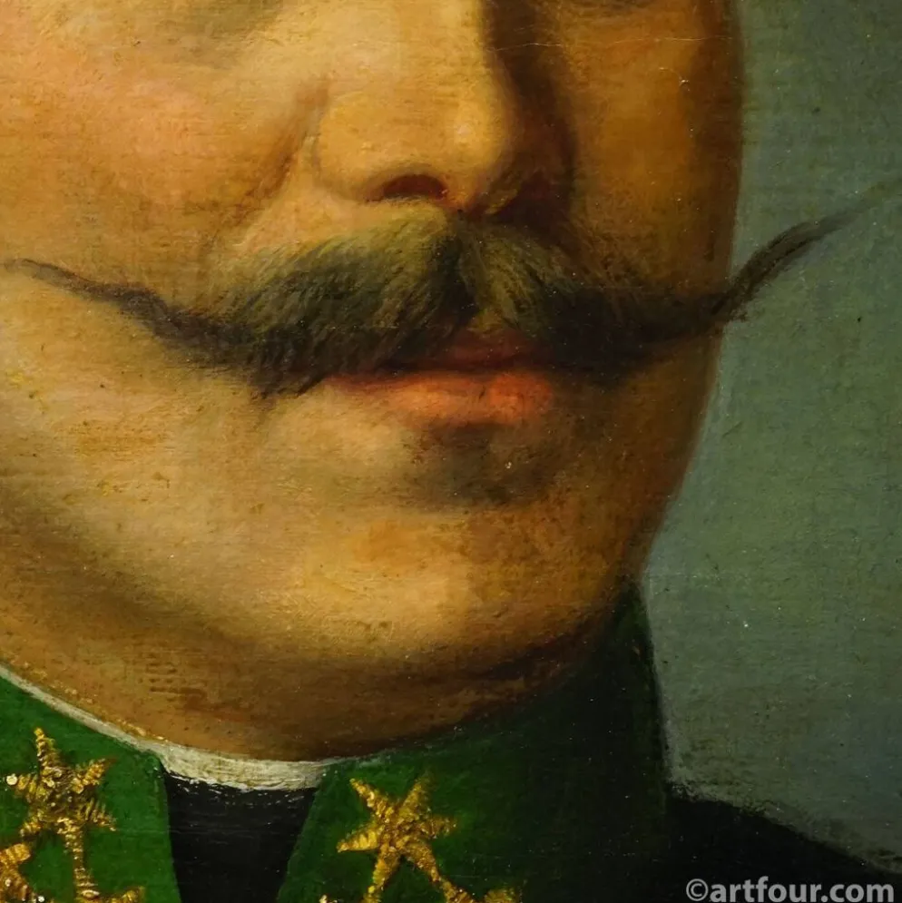 Peinture à l'huile ancienne, portrait d'un homme folklorique autrichien, Vienne 1892