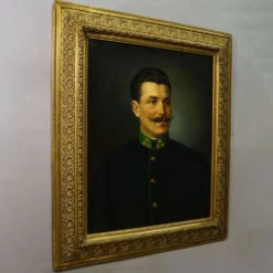 Peinture à l'huile ancienne, portrait d'un homme folklorique autrichien, Vienne 1892