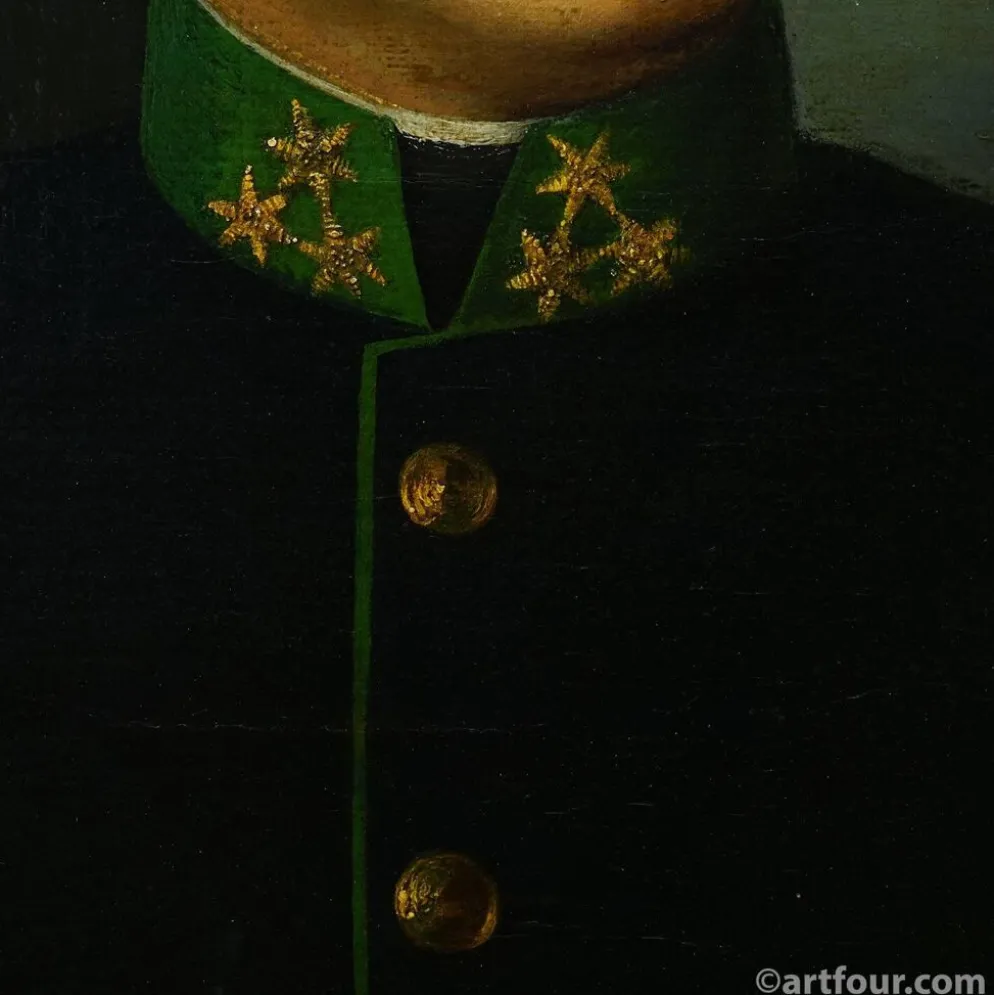 Peinture à l'huile ancienne, portrait d'un homme folklorique autrichien, Vienne 1892