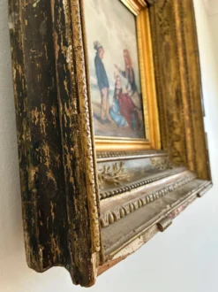 Peinture à l'huile antique de bord de mer, vers 1845