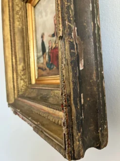 Peinture à l'huile antique de bord de mer, vers 1845