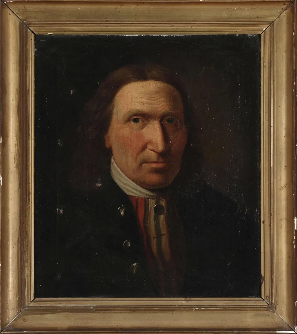Peinture à l'huile antique vintage d'un gentleman danois, 19e siècle