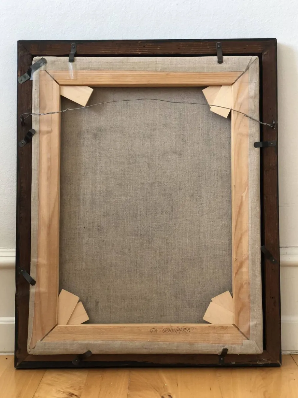 Peinture à l'huile antique vintage d'une dame néerlandaise, 19e siècle