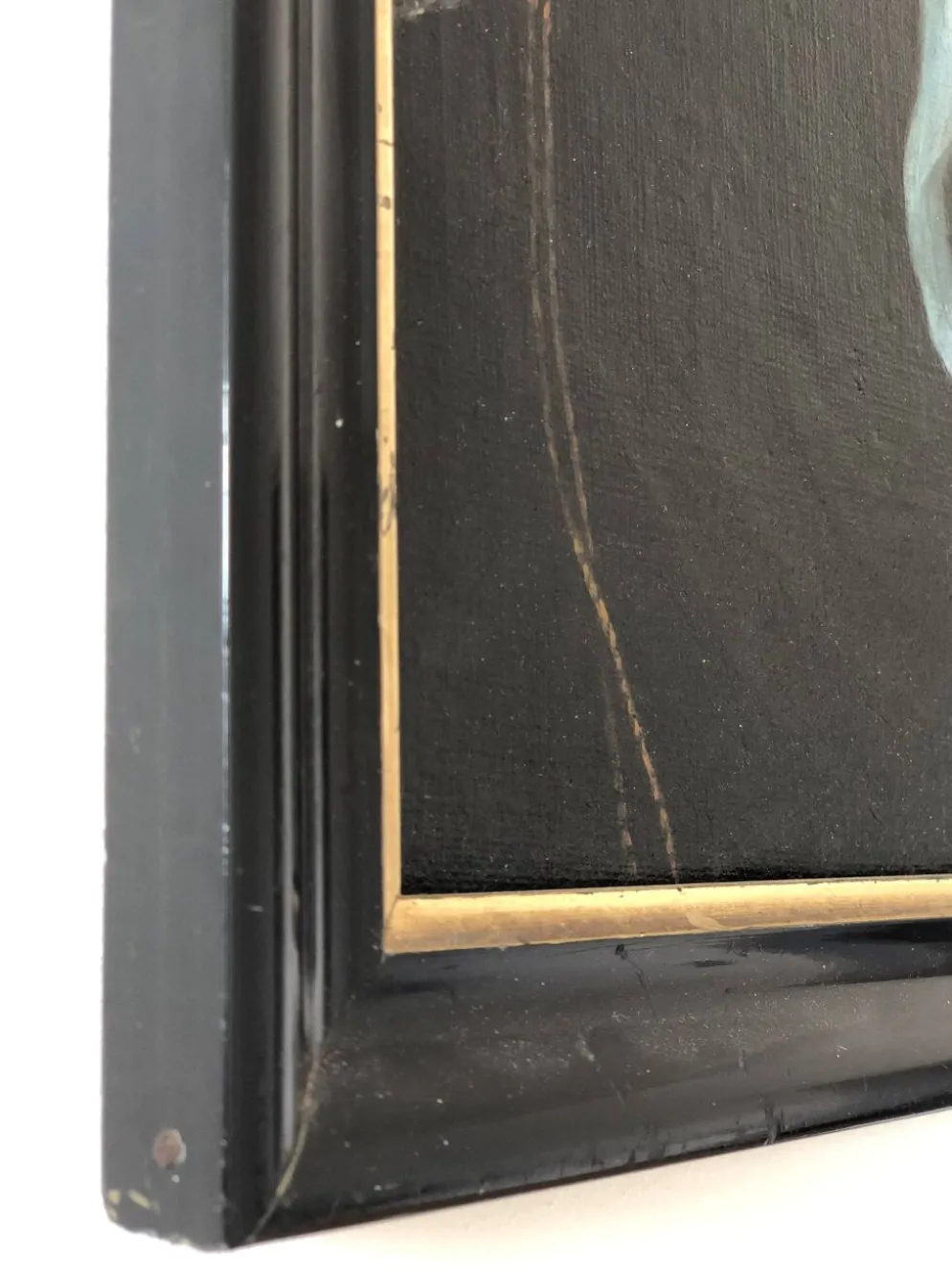 Peinture à l'huile antique vintage d'une dame néerlandaise, 19e siècle