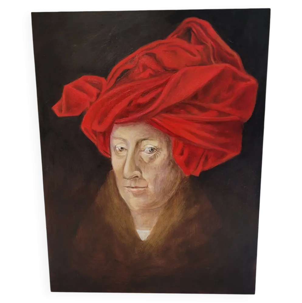 Peinture à l'huile - Art- portrait au turban