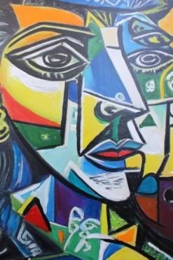 Peinture à l'huile cubiste des années 1970