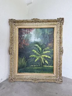 Peinture à l’huile « forêt» encadrée