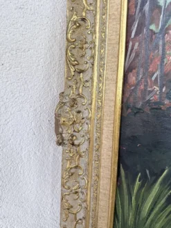 Peinture à l’huile « forêt» encadrée