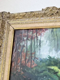 Peinture à l’huile « forêt» encadrée