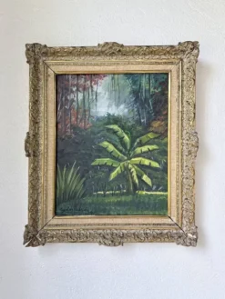 Peinture à l’huile « forêt» encadrée