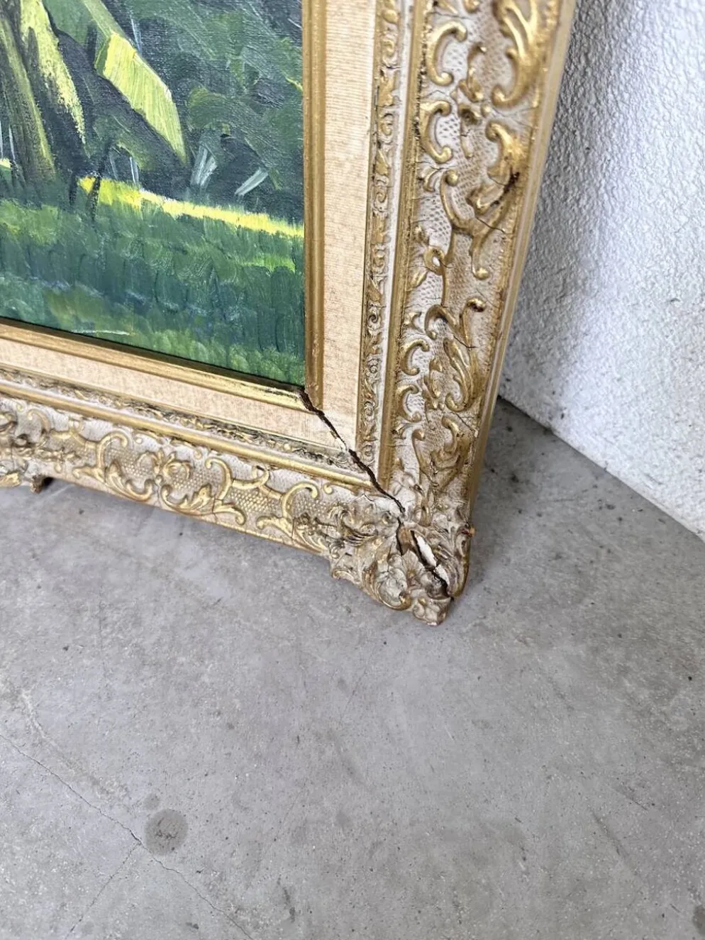 Peinture à l’huile « forêt» encadrée