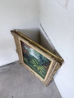 Peinture à l’huile « forêt» encadrée