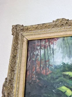 Peinture à l’huile « forêt» encadrée