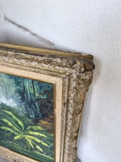 Peinture à l’huile « forêt» encadrée