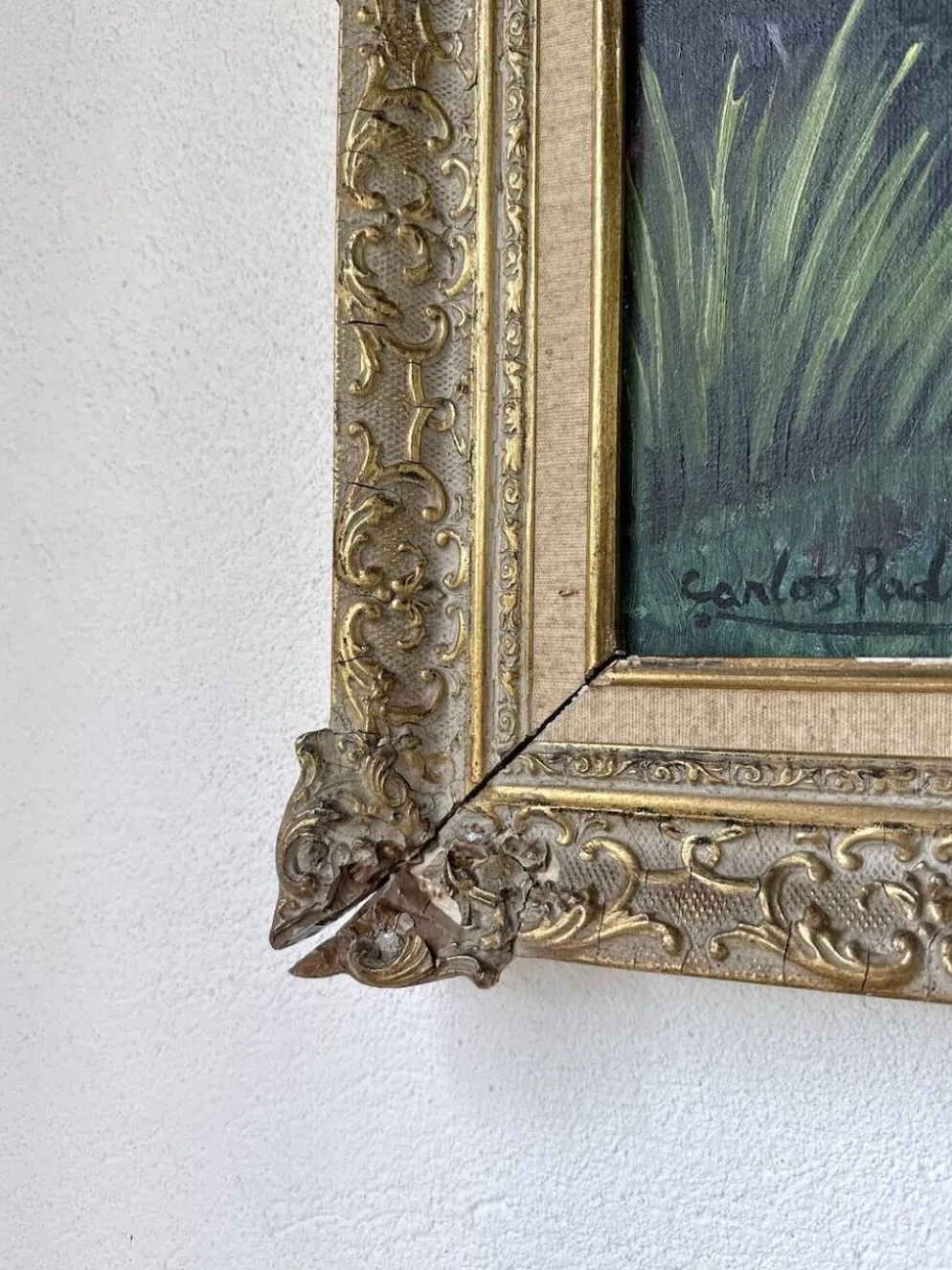 Peinture à l’huile « forêt» encadrée