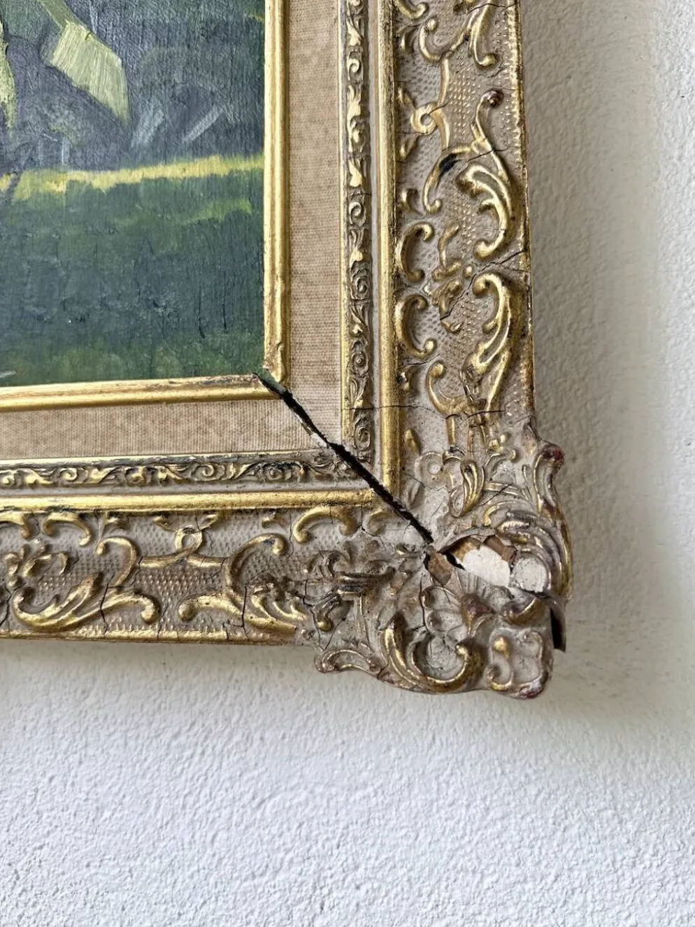 Peinture à l’huile « forêt» encadrée