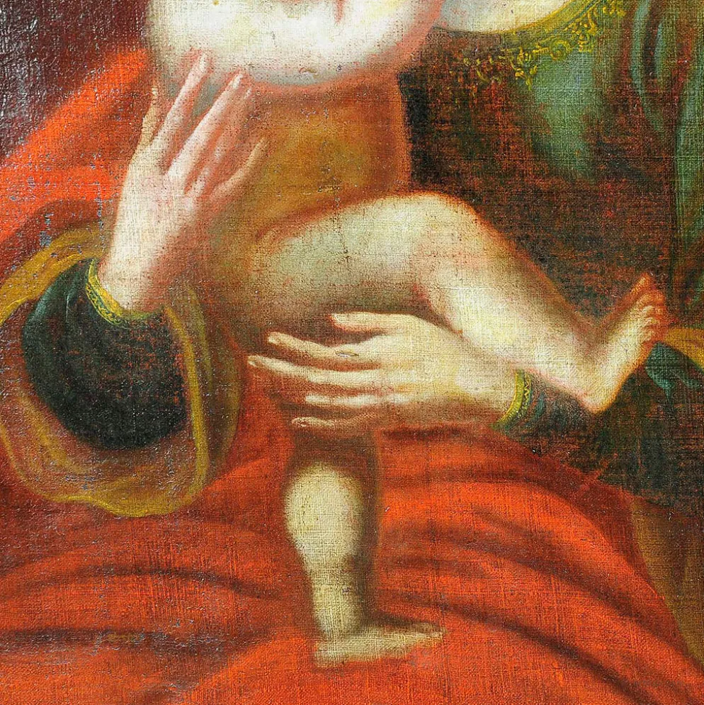 Peinture à l'huile image miraculeuse d'Innsbruck Marie avec enfant d'après Cranach