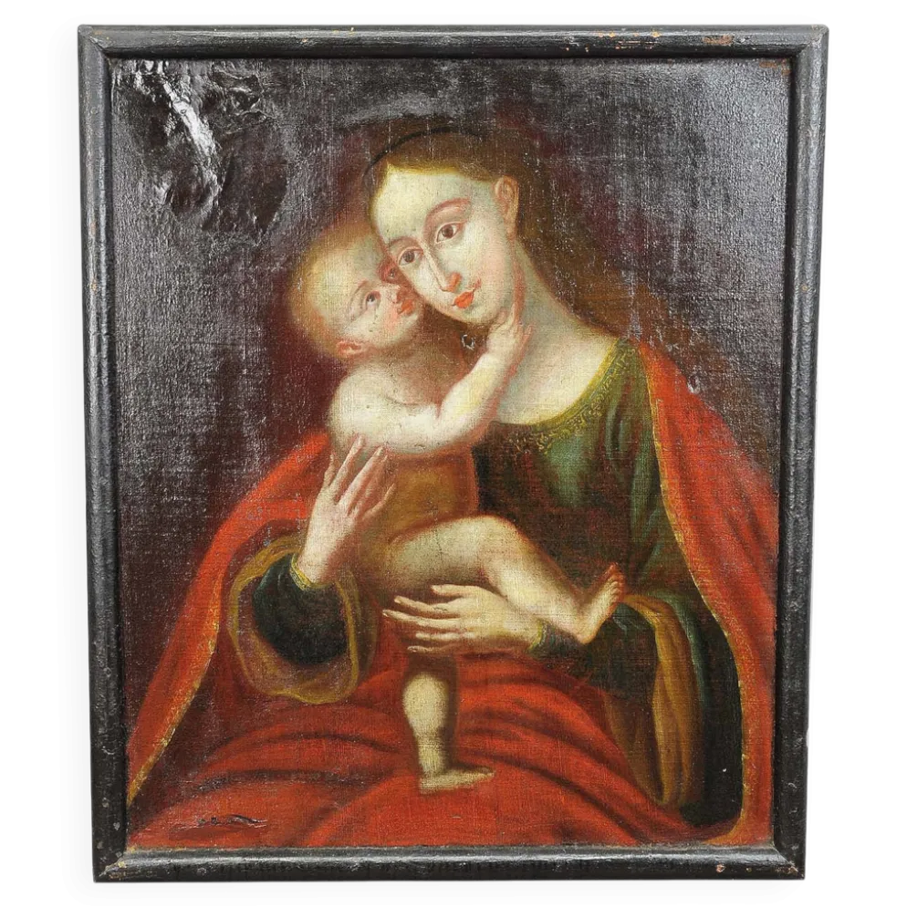 Peinture à l'huile image miraculeuse d'Innsbruck Marie avec enfant d'après Cranach