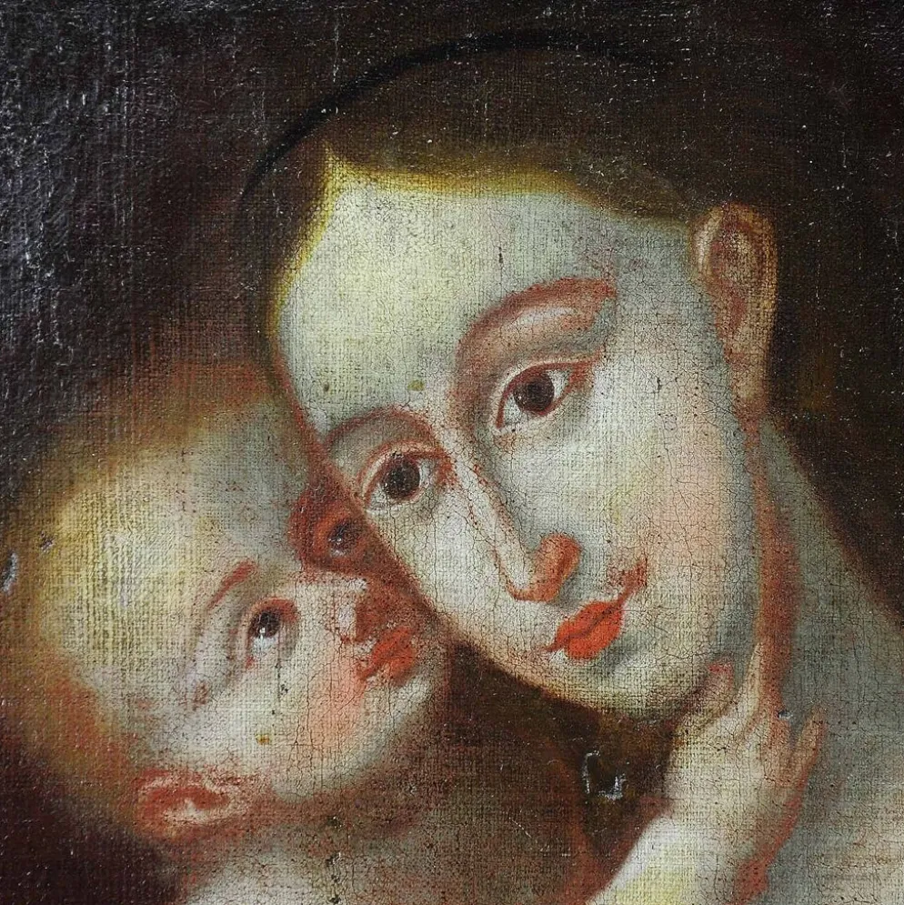 Peinture à l'huile image miraculeuse d'Innsbruck Marie avec enfant d'après Cranach