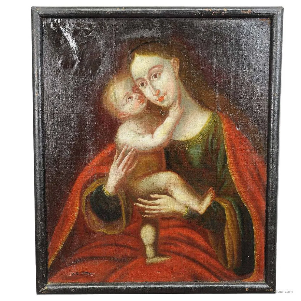 Peinture à l'huile image miraculeuse d'Innsbruck Marie avec enfant d'après Cranach