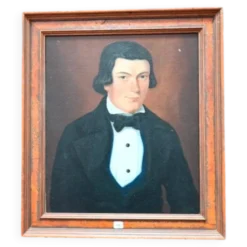 Peinture à l'huile, L'homme à l'habit noir, anonyme fin XIXe début XXe