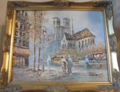 Peinture à l'huile originale de caroline burnett (1877 - 1950)