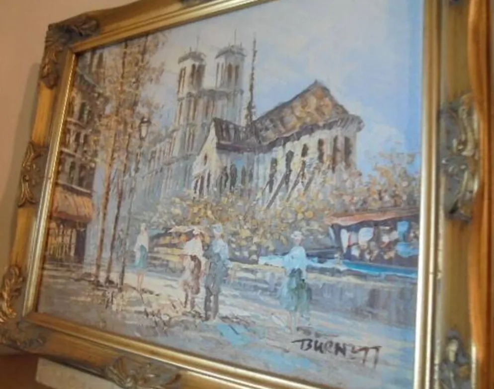 Peinture à l'huile originale de caroline burnett (1877 - 1950)