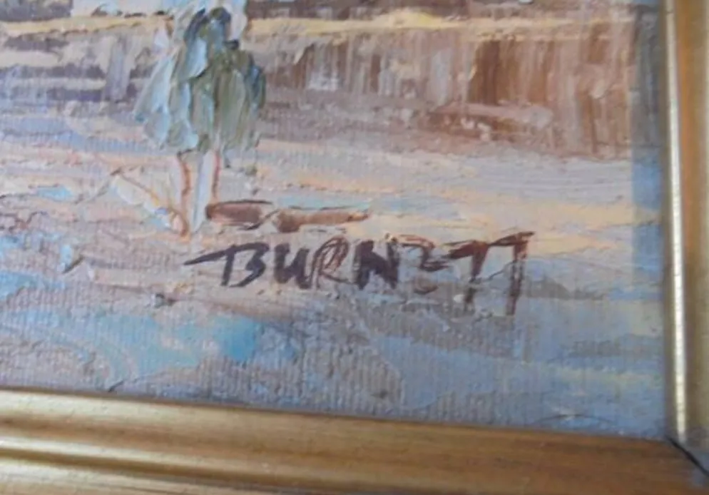 Peinture à l'huile originale de caroline burnett (1877 - 1950)