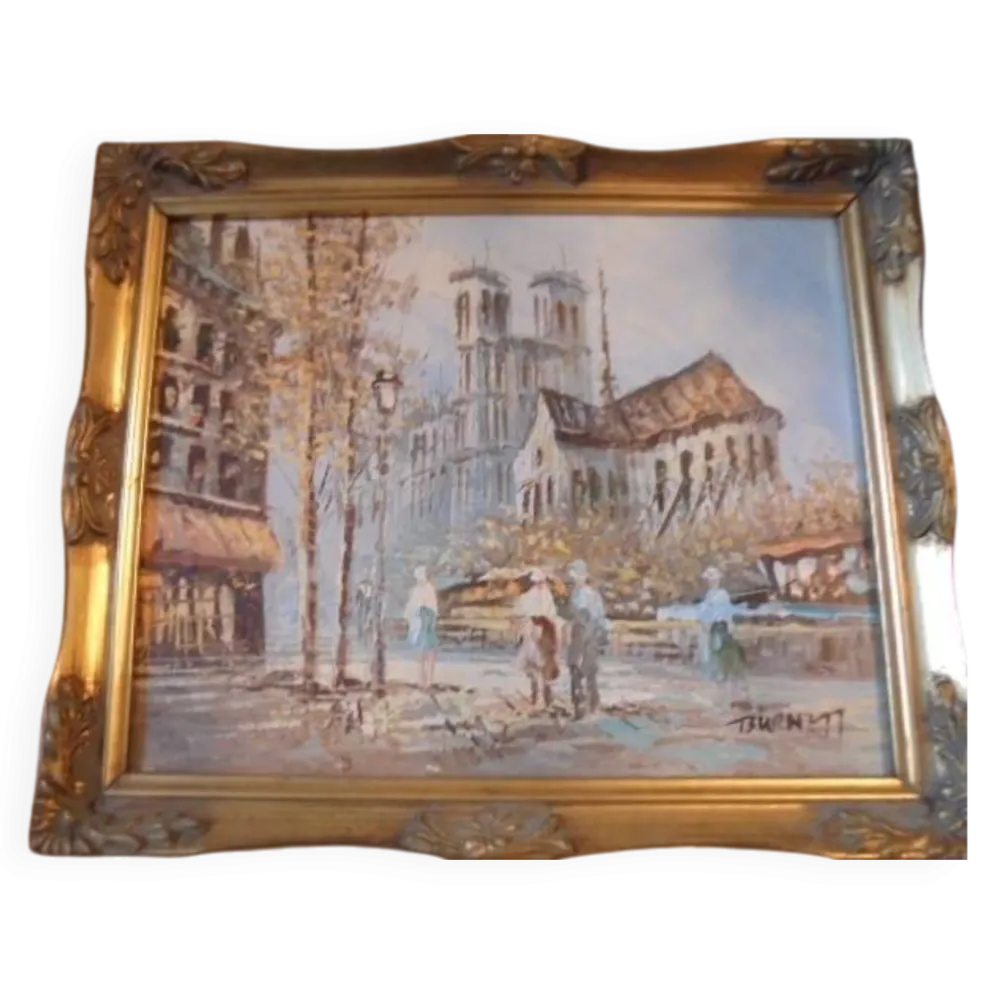 Peinture à l'huile originale de caroline burnett (1877 - 1950)