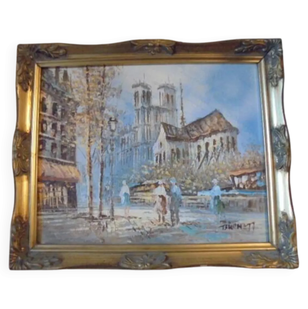 Peinture à l'huile originale de caroline burnett (1877 - 1950)