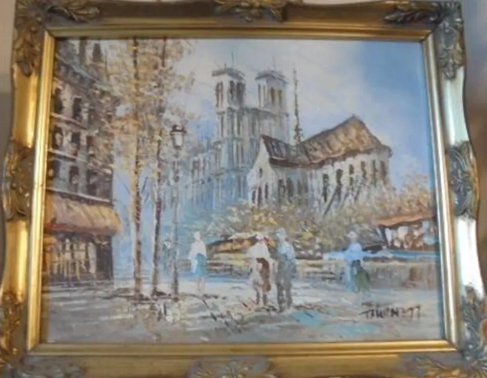 Peinture à l'huile originale de caroline burnett (1877 - 1950)