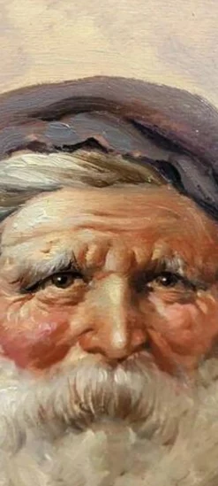 Peinture À L'Huile Sur Bois Portrait Personnage Athos Renzo Brioschi