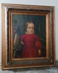Peinture à l'huile sur toile portrait milieu du XIXe siècle - école allemande