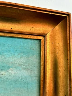 Peinture à l'huile vintage signée de paysage de collines
