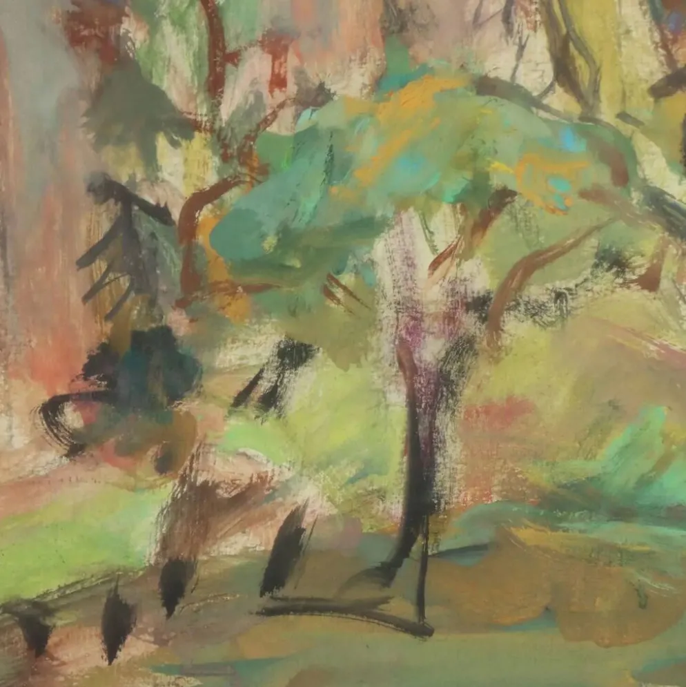 Peinture moderne signée Cesarina Mottironi, huile sur carton, XXe siècle