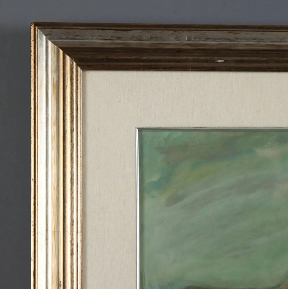 Peinture moderne signée Cesarina Mottironi, huile sur carton, XXe siècle