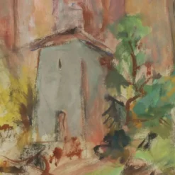 Peinture moderne signée Cesarina Mottironi, huile sur carton, XXe siècle