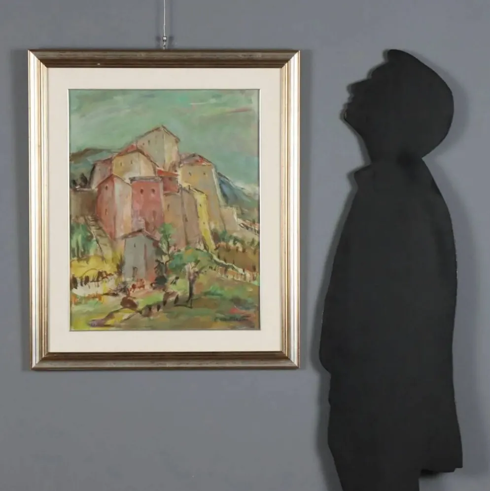 Peinture moderne signée Cesarina Mottironi, huile sur carton, XXe siècle