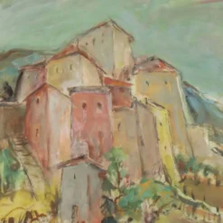 Peinture moderne signée Cesarina Mottironi, huile sur carton, XXe siècle