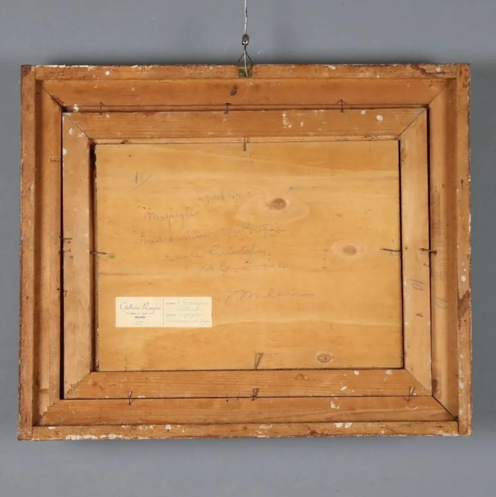 Peinture moderne signée Ercole Garavaglia, huile sur panneau dur '900