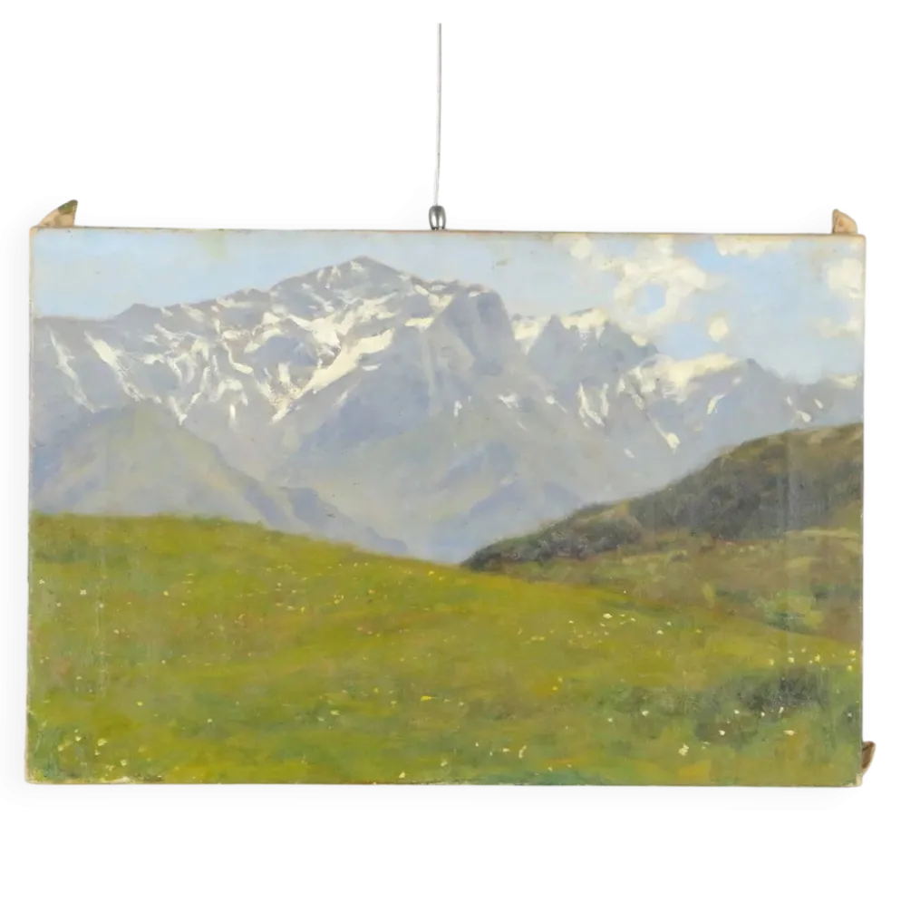 Peinture moderne signée Eugenio Spreafico, huile sur toile, XIX-XX siècle