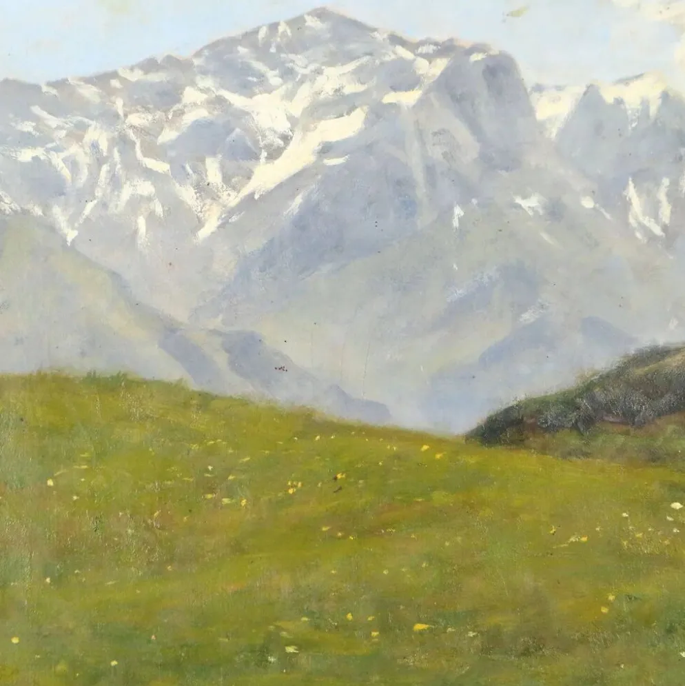 Peinture moderne signée Eugenio Spreafico, huile sur toile, XIX-XX siècle