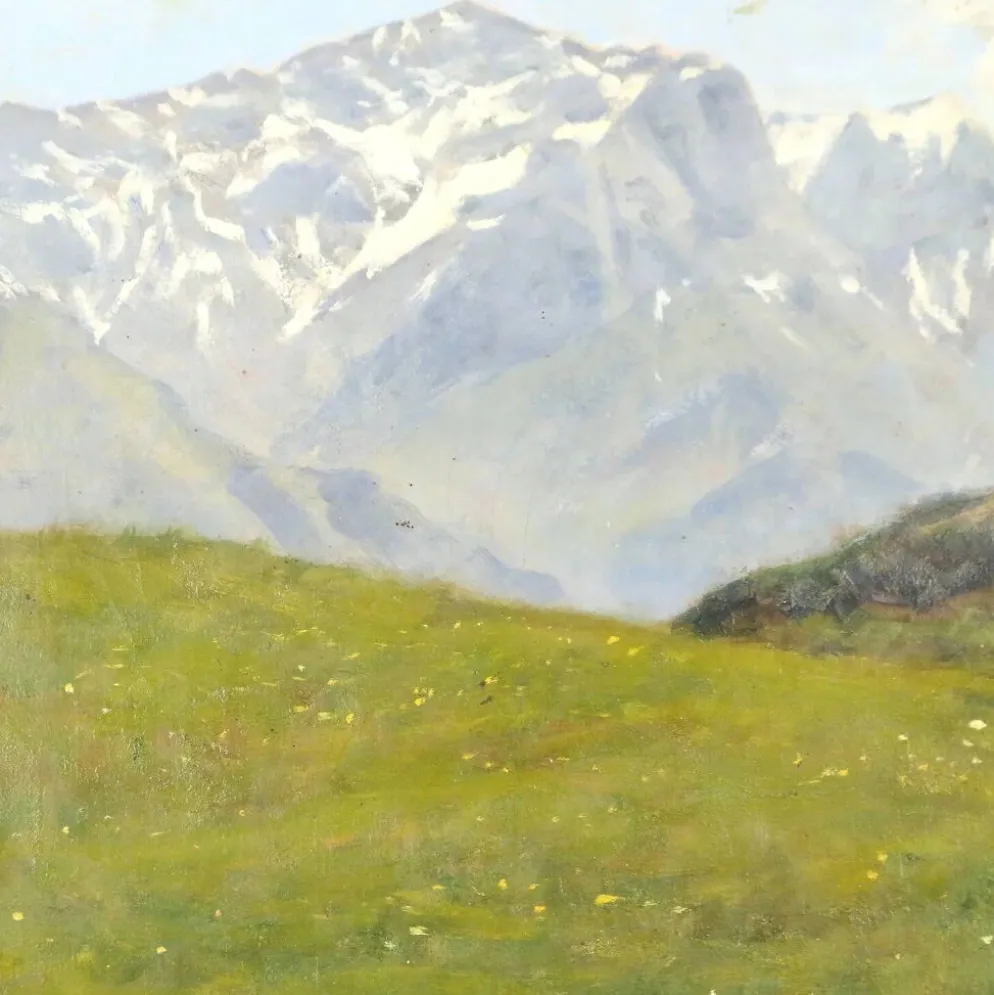 Peinture moderne signée Eugenio Spreafico, huile sur toile, XIX-XX siècle