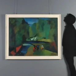 Peinture moderne signée Gian Rodolfo D'Accardi « Ride in the Woods » 1955