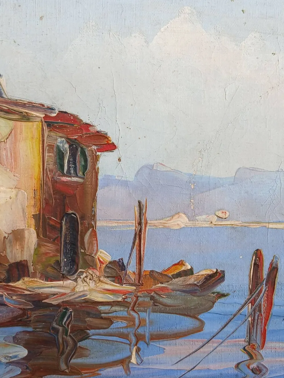 Peinture port de pêche Méditerranéen