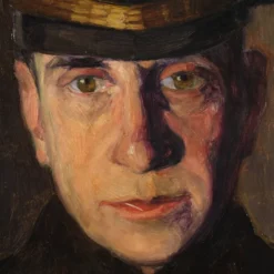 Peinture Portrait d'un soldat signé Vass E. et daté 1915